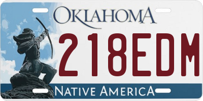 OK license plate 218EDM