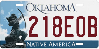 OK license plate 218EOB