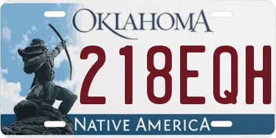 OK license plate 218EQH