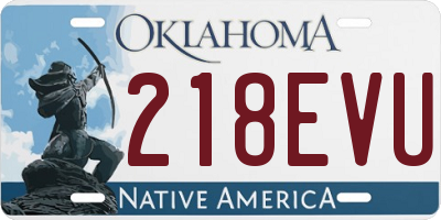 OK license plate 218EVU