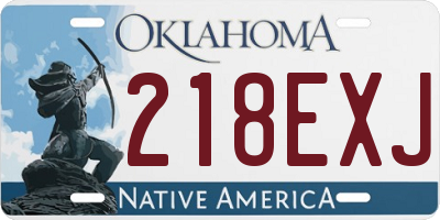 OK license plate 218EXJ