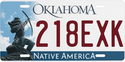 OK license plate 218EXK