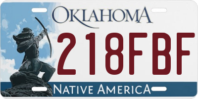 OK license plate 218FBF