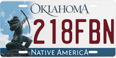 OK license plate 218FBN