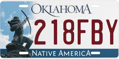 OK license plate 218FBY