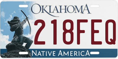 OK license plate 218FEQ