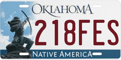 OK license plate 218FES
