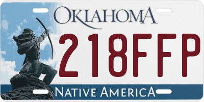 OK license plate 218FFP