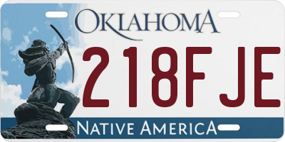 OK license plate 218FJE