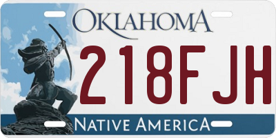 OK license plate 218FJH