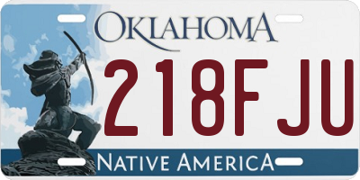 OK license plate 218FJU