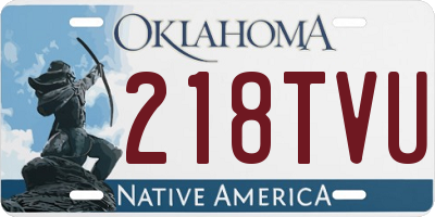OK license plate 218TVU