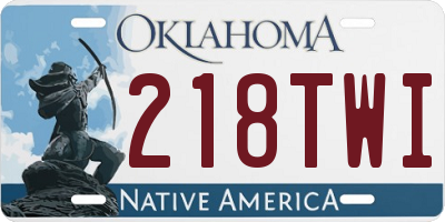 OK license plate 218TWI