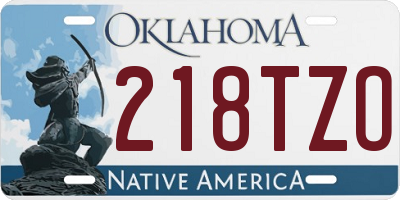 OK license plate 218TZO