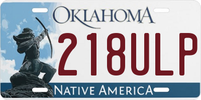 OK license plate 218ULP