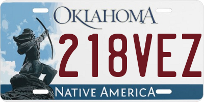 OK license plate 218VEZ