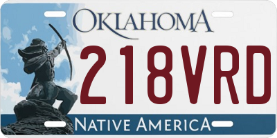 OK license plate 218VRD
