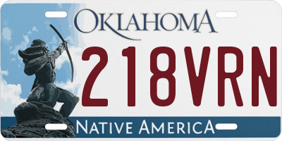 OK license plate 218VRN