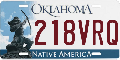OK license plate 218VRQ