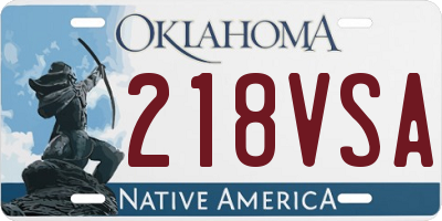 OK license plate 218VSA