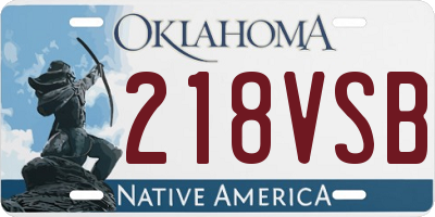 OK license plate 218VSB