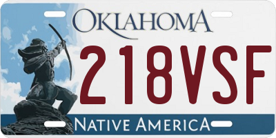 OK license plate 218VSF