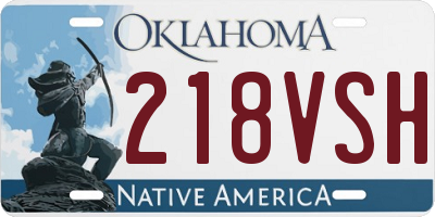 OK license plate 218VSH