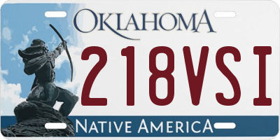 OK license plate 218VSI