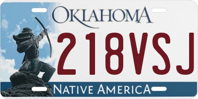 OK license plate 218VSJ