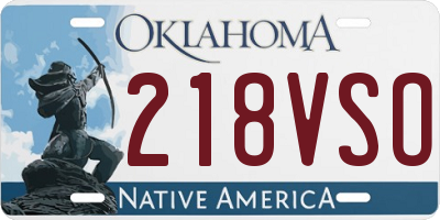 OK license plate 218VSO
