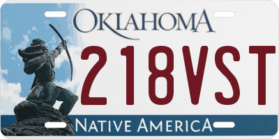 OK license plate 218VST
