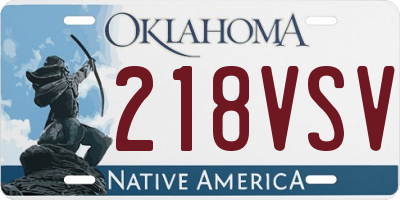 OK license plate 218VSV
