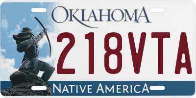 OK license plate 218VTA