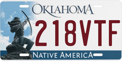 OK license plate 218VTF