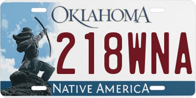 OK license plate 218WNA