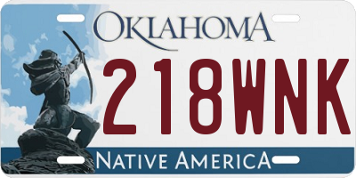 OK license plate 218WNK