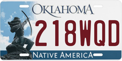 OK license plate 218WQD