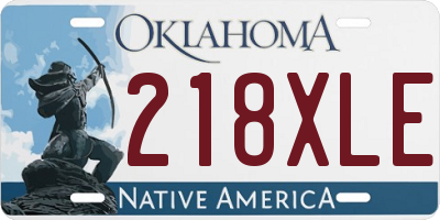 OK license plate 218XLE