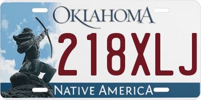 OK license plate 218XLJ