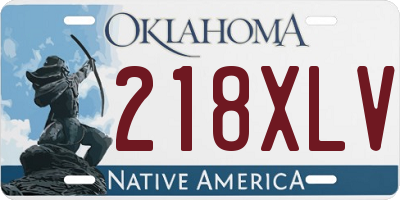 OK license plate 218XLV