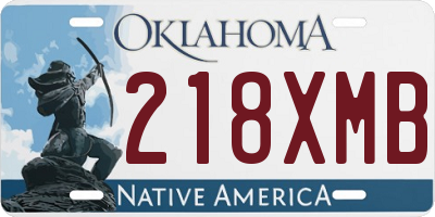 OK license plate 218XMB