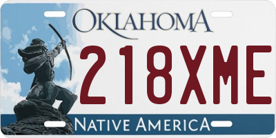 OK license plate 218XME