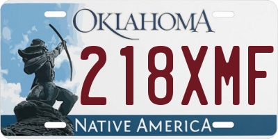OK license plate 218XMF