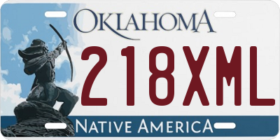 OK license plate 218XML