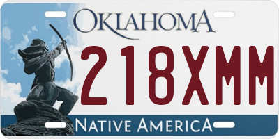 OK license plate 218XMM
