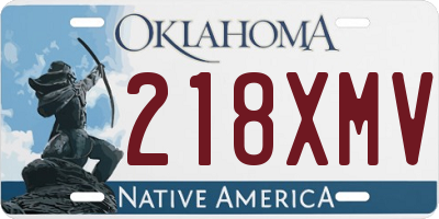 OK license plate 218XMV