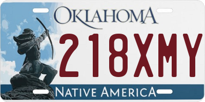 OK license plate 218XMY