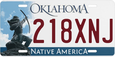 OK license plate 218XNJ