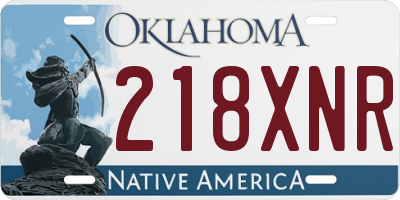 OK license plate 218XNR