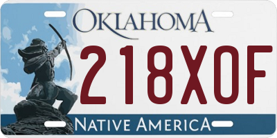 OK license plate 218XOF
